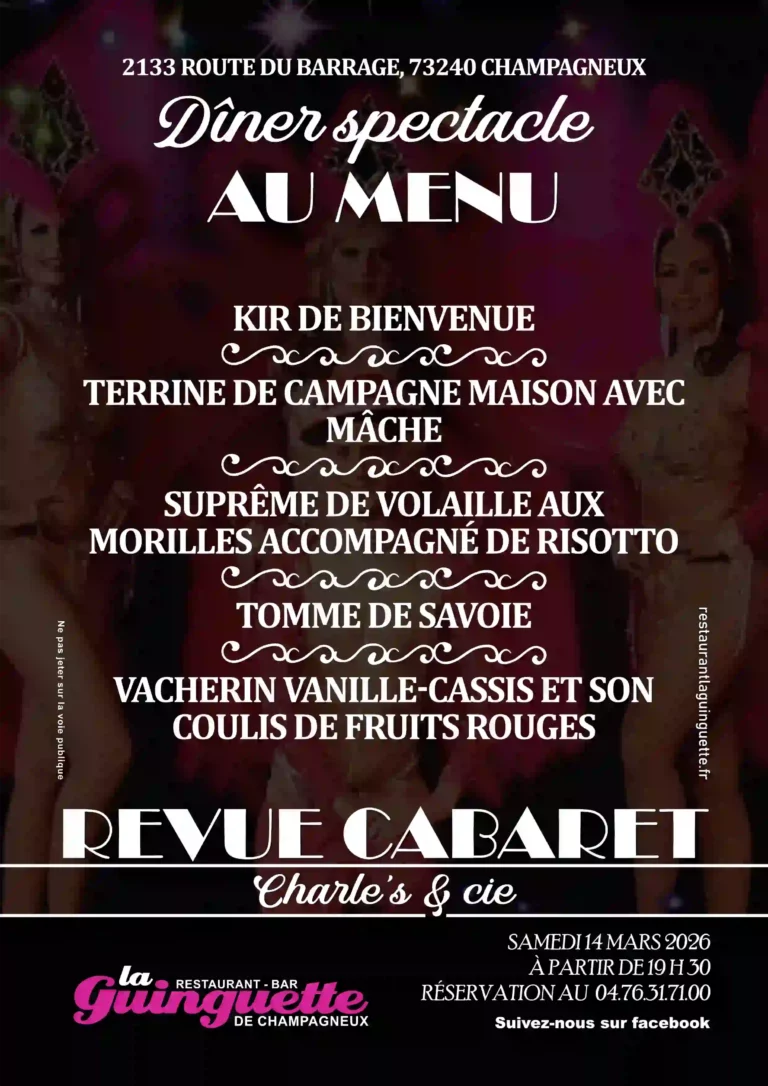 Cabaret Charle's & CIE au restaurant bar la guinguette de champagneux.