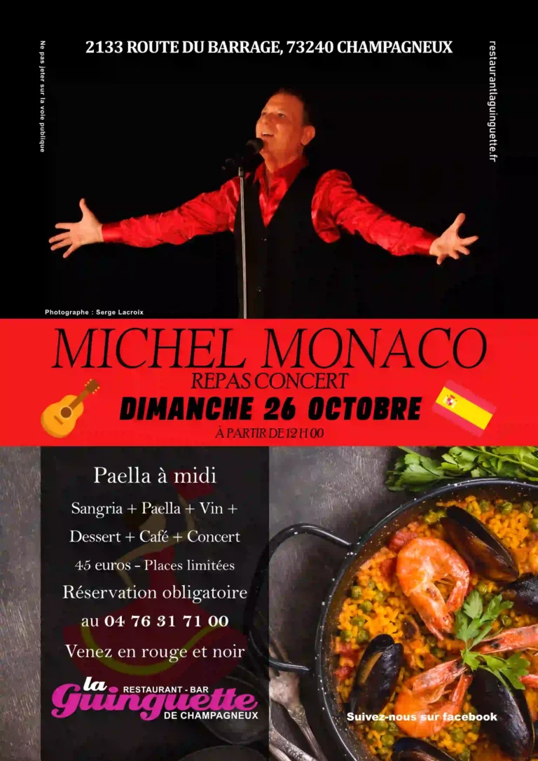 Michel monaco au restaurant bar la guinguette de Champagneux