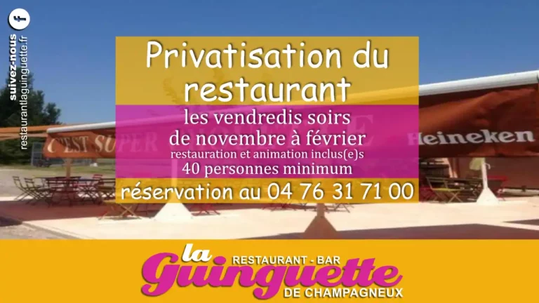 privatisation restaurant bar la guinguette de champagneux de novembre a fevrier