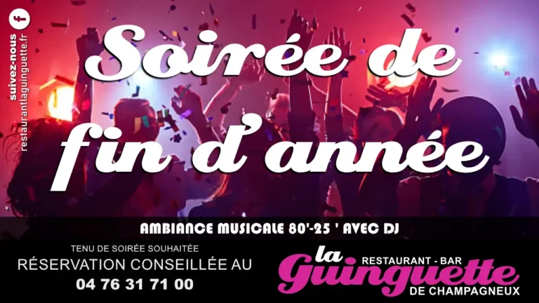 Soirée de fin d'année au restaurant bar la guinguette de champagneux