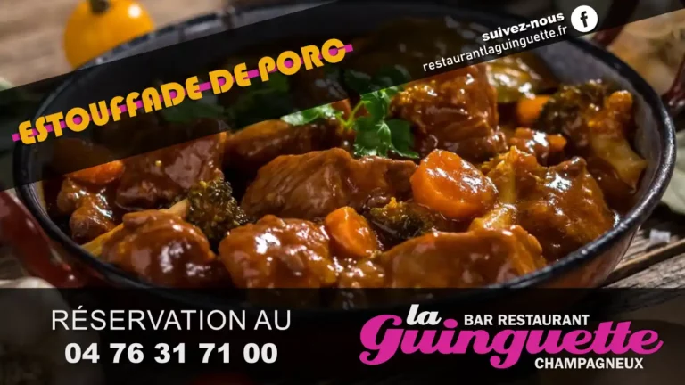 estouffade de porc au restaurant bar la guinguette de champagneux