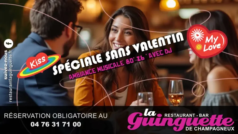 Soirée spéciale saint valentin au restaurant bar la guinguette de champagneux